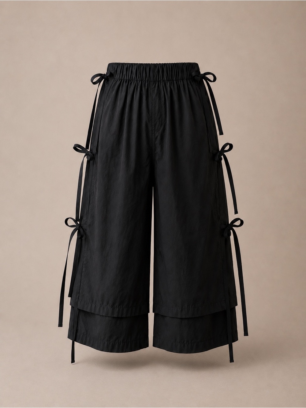 Craig Green Cropped Tie Detail Pants Black Med | Avant Garde Wide Leg Culottes - Picture 4 of 5